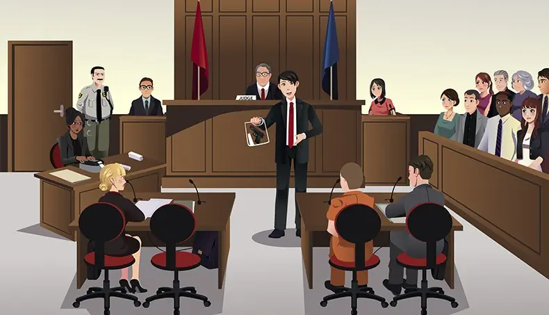 EVIDENCE, OFFICER, JUDGE, FLAG, LAWYER