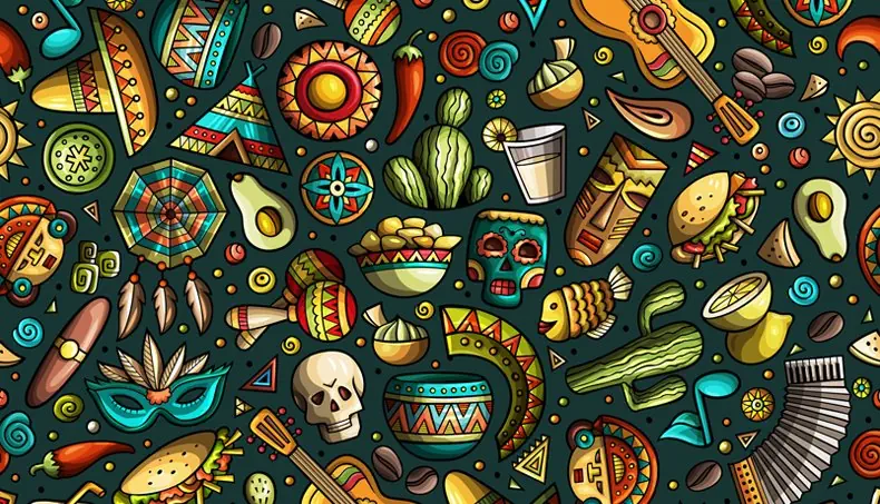 SOMBRERO, SKULL, CACTUS, AVOCADO, FISH