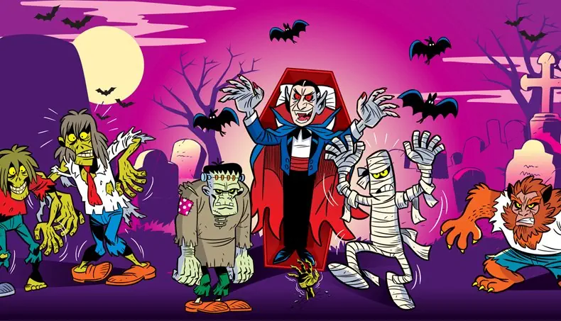 DRACULA, MUMMY, PATCH, FRANKENSTEIN, HAND