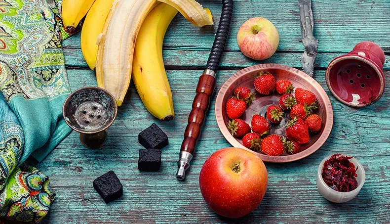 PATTERN, APPLE, STRAWBERRIES, HOOKAH, COAL