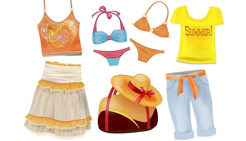 BIQUÍNI, VERÃO, CAMISETA, SHORT, SAIA