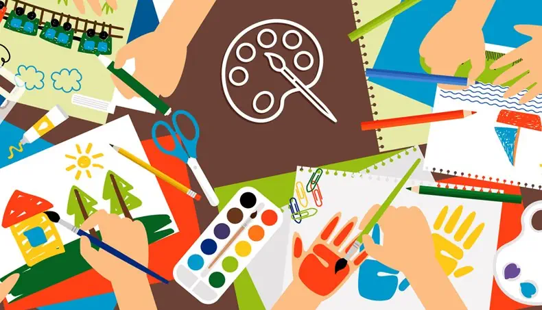 PAINTING, CARRIAGE, SUN, PAINTBRUSH, PAINTS