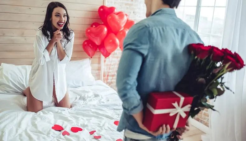 REGALO, ROSA, DÍA DE SAN VALENTÍN, CORAZÓN, LAZO
