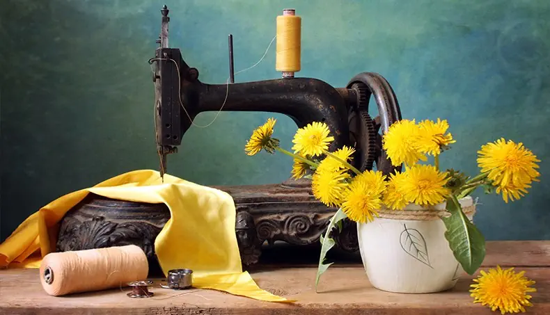 MACHINE, FIL, PISSENLIT, POT, TEXTILE
