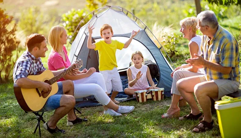 CAMPING, GUITAR, SANDALS, DRUM, TENT