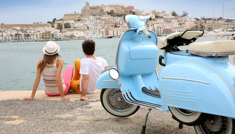 CYCLOMOTEUR, ROUE, GUIDON, CYAN, EAU
