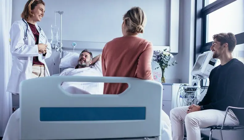 DOCTOR, PATIENT, BOUQUET, DROPPER, HOSPITAL