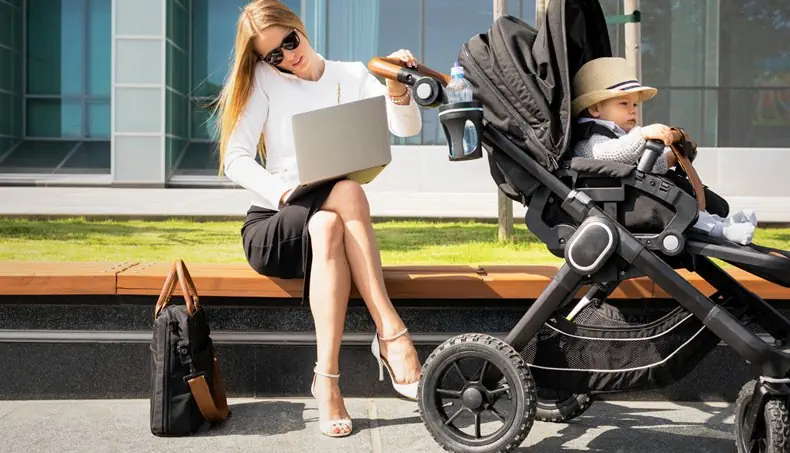 STROLLER, BABY, SLINGBACKS, BUSINESSWOMAN, LEGS