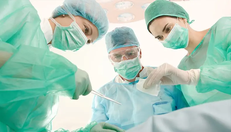 CHIRURGIE, CHIRURGIEN, GANTS, CASQUETTE, STÉRILE