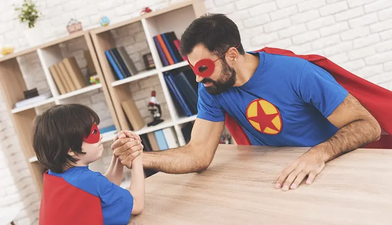 ARMWRESTLING, SUPERHERO, CLOAK, STAR, SON