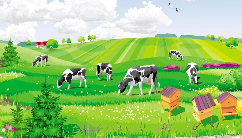 VACHE, TROUPEAU, RUCHE, RUCHE, HORIZON
