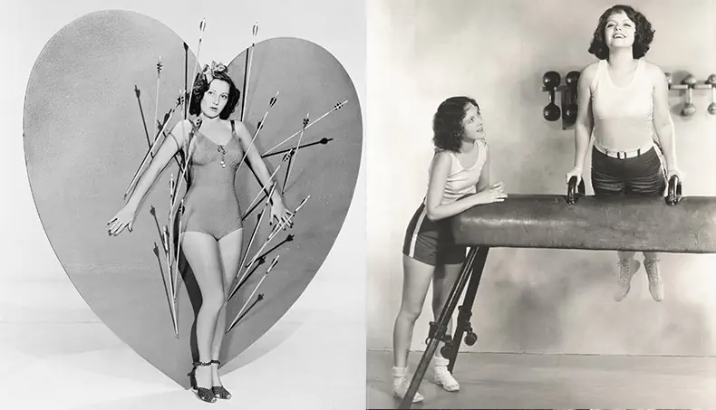 ARROW, HEART, GYMNAST, POMMEL HORSE, DUMBBELL