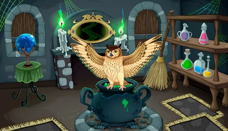 OWL, PLUMAGE, MAGIC, POTION, WEB