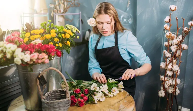COTTON, FLORIST, BASKET, FLOWERS, OCCUPATION