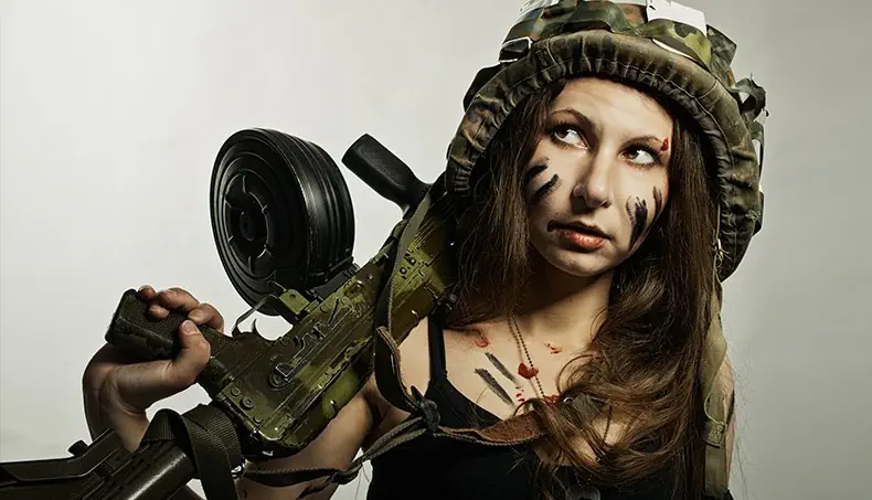 SOLDAT, KAMOUFLAGE, BLOD, AVTRYCKARE, MAGASIN
