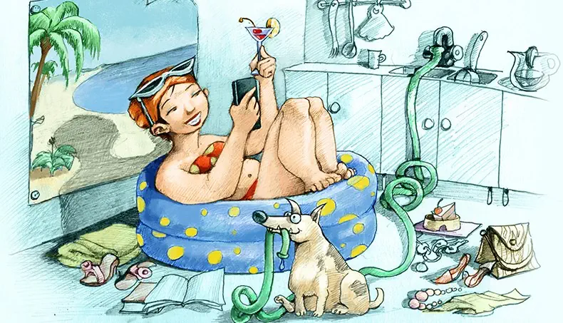 AFFICHE, GÂTEAU, LIVRE, VACANCES, AUTOPORTRAIT