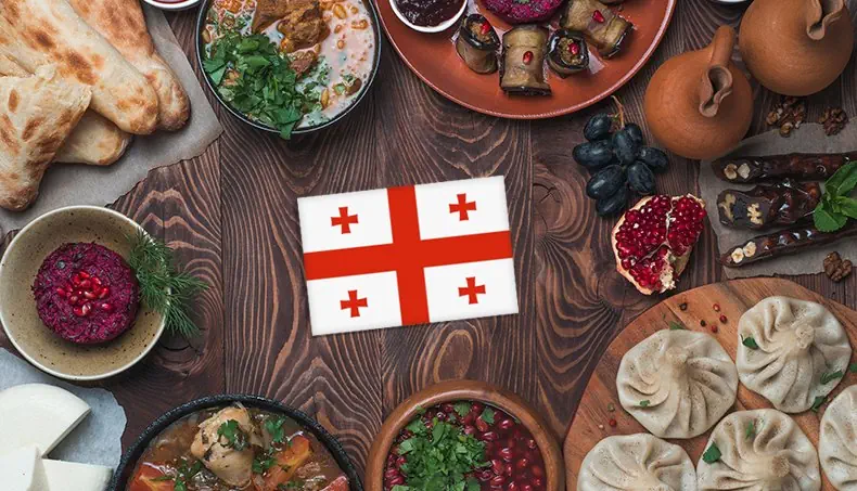 GEORGIA, CUISINE, TOP VIEW, WOOD, LOBIO