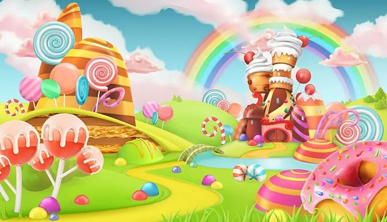 RAINBOW, CASTLE, DONUT, ICE CREAM, LOLLIPOP