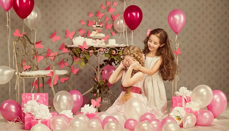 CUMPLEAÑOS, SORPRESA, GLOBOS, FIESTA, MARIPOSA