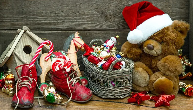 CHAUSSURE, NOËL, OURS, ORNEMENT, SUCETTE