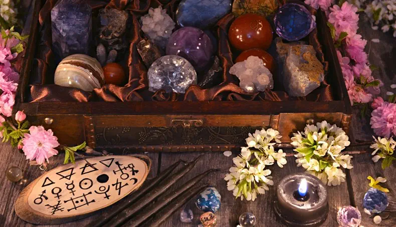 CRYSTALS, FLAME, FLOWERS, CASKET, BALL