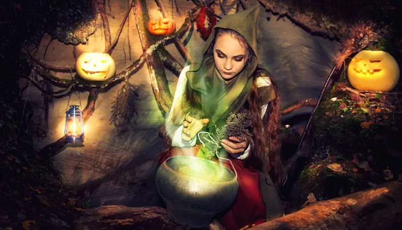 WITCH, HOOD, POTION, CALDRON, PUMPKIN