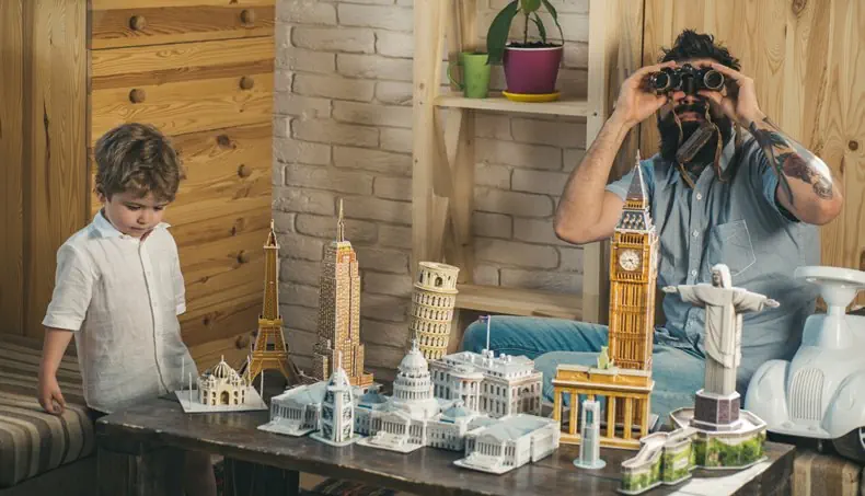 BIG BEN, BINOCULARS, JESUS, EIFFEL TOWER, MOSQUE