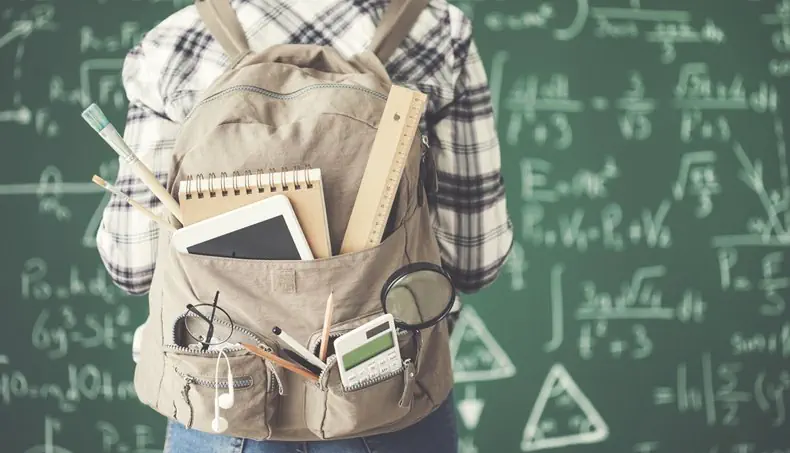 SCHOOL, BACKPACK, CALCULATOR, MAGNIFIER, PENCIL