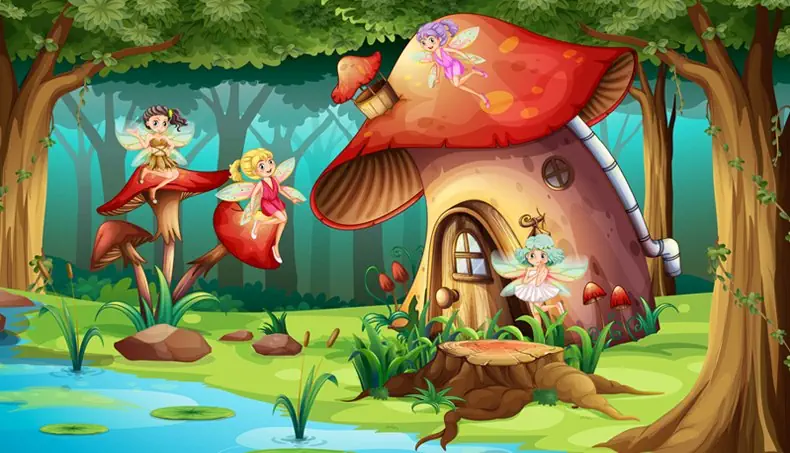 FAIRY, GILLS, POND, REED, STUMP