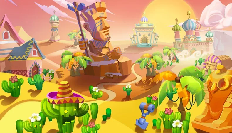 CACTUS, PATH, SOMBRERO, SHOVEL, NEMES
