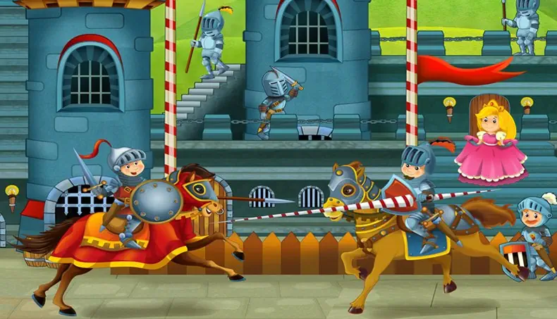 PRINCESS, KNIGHT, JOUST, SHIELD, LANCE