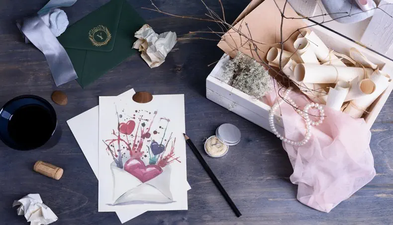 BEADS, CORK, ENVELOPE, HEART, SCROLL