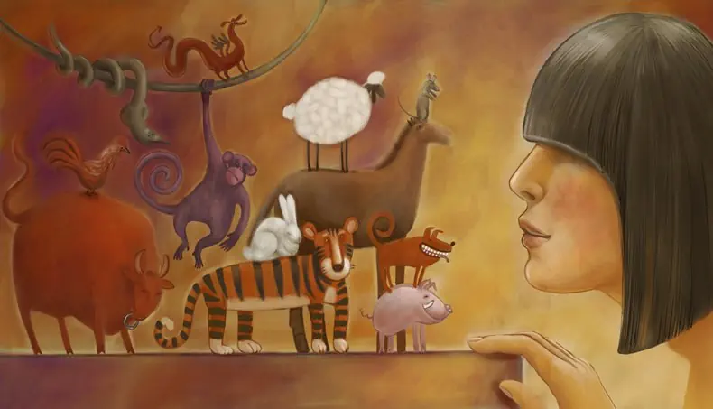 BANGS, ROOSTER, SNAKE, MONKEY, TIGER