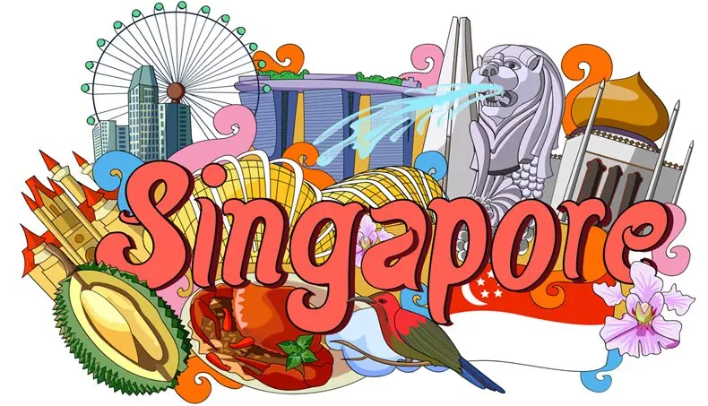 SINGAPORE, CITY, DURIAN, ORCHID, FOUNTAIN