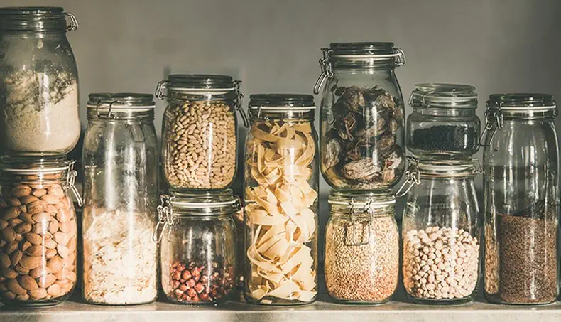 JAR, GLASS, ALMONDS, HAZELNUTS, CHICKPEAS
