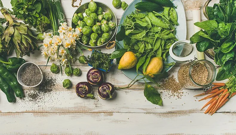 PEAS, KOHLRABI, CARROTS, BRUSSELS SPROUTS, ARTICHOKE