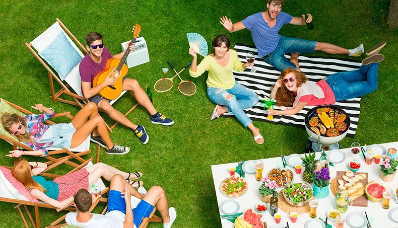 FAN, BARBEQUE, DECKCHAIR, GRILL, TABLEWARE