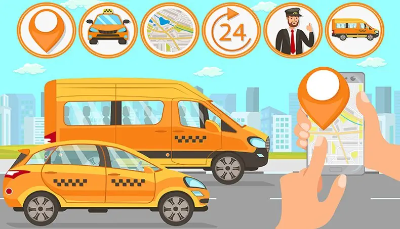 TAXI, CEL PODRÓŻY, KIEROWCA, 24 H, APLIKACJA
