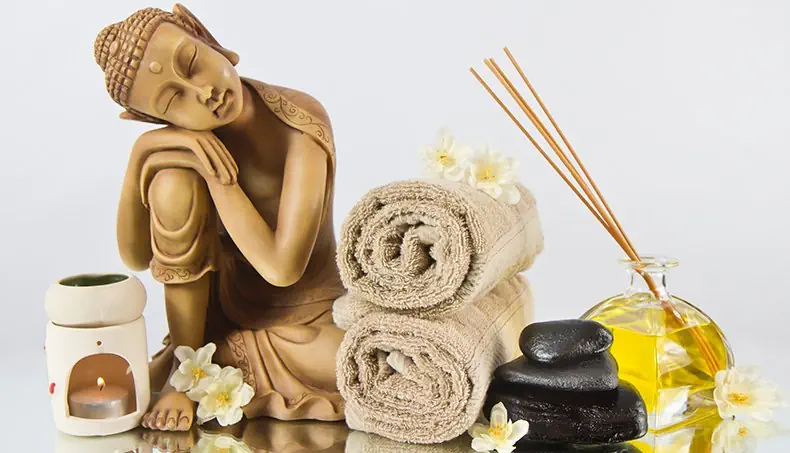 BUDDHA, DIFFUSER, TOWEL, SPA, FLOWERS