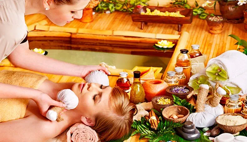 MASSAGE, BAMBOO LEAF, HERBAL POUCH, HERBS, POWDER