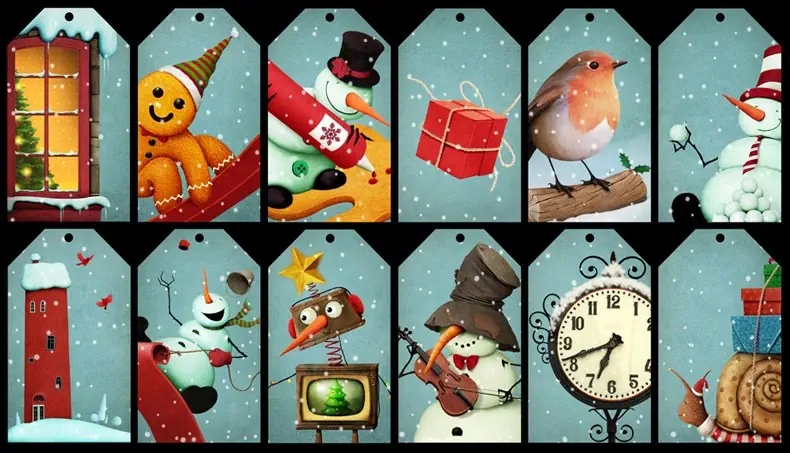 SNOWMAN, SNOWBALL, SNAIL, TV, STAR