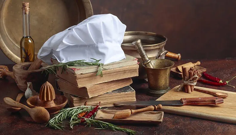 CUCHILLO, GORRO, CANELA, CHILE, TABLA