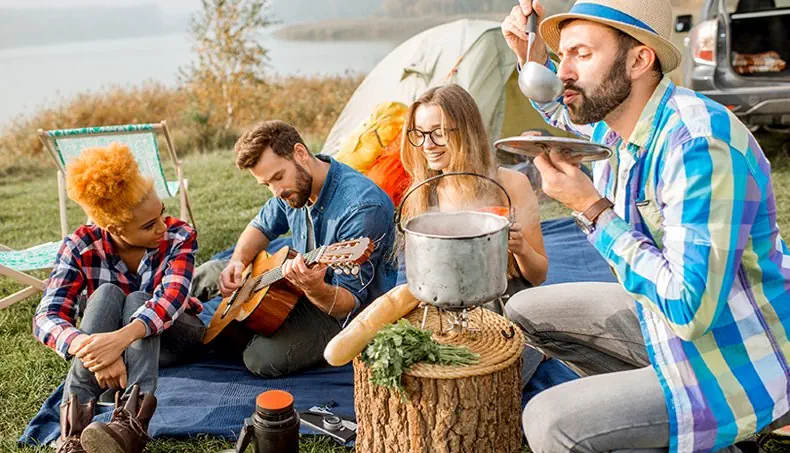 TENT, STUMP, CALDRON, LADLE, LID