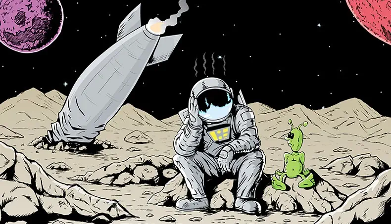 ACCIDENT, EXTRATERRESTRE, ASTRONAUTA, ESCAFANDRE, PLANETA