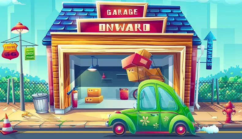 GARAGE, EXTINGUISHER, JERRYCAN, CARGO, BOX