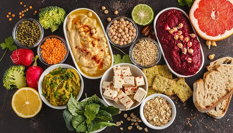 HUMMUS, BROCCOLI, OAT FLAKES, RICE, CHICKPEAS