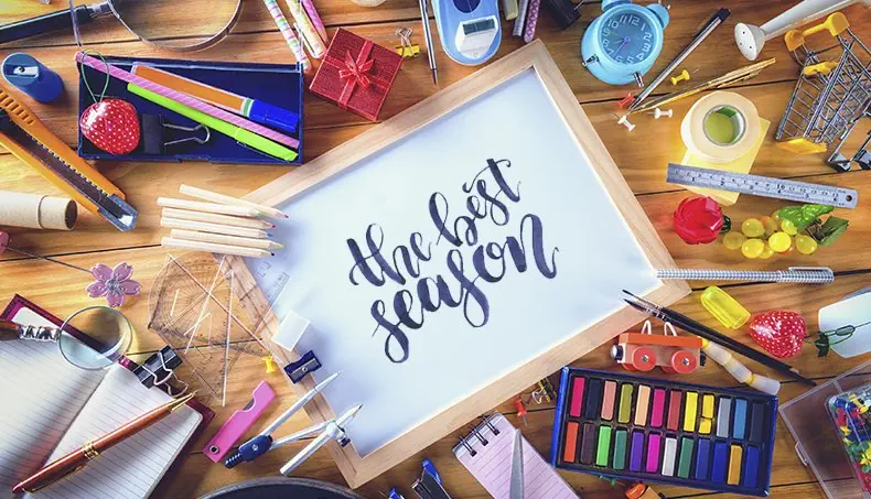 LETTERING, CART, MAGNIFIER, COMPASS, PLASTICINE
