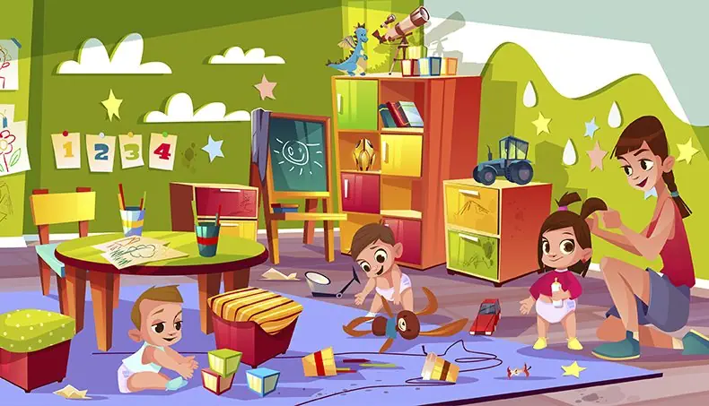 MATERNELLE, CUBES, UN, DEUX, TROIS