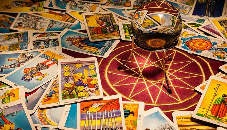 TAROT, CARTOMANCIE, BOULE MAGIQUE, SYMBOLE, CERCLE