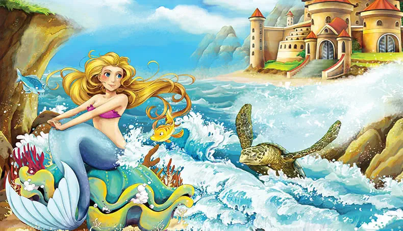CHÂTEAU, SIRÈNE, TORTUE, BOUCLE, VAGUE